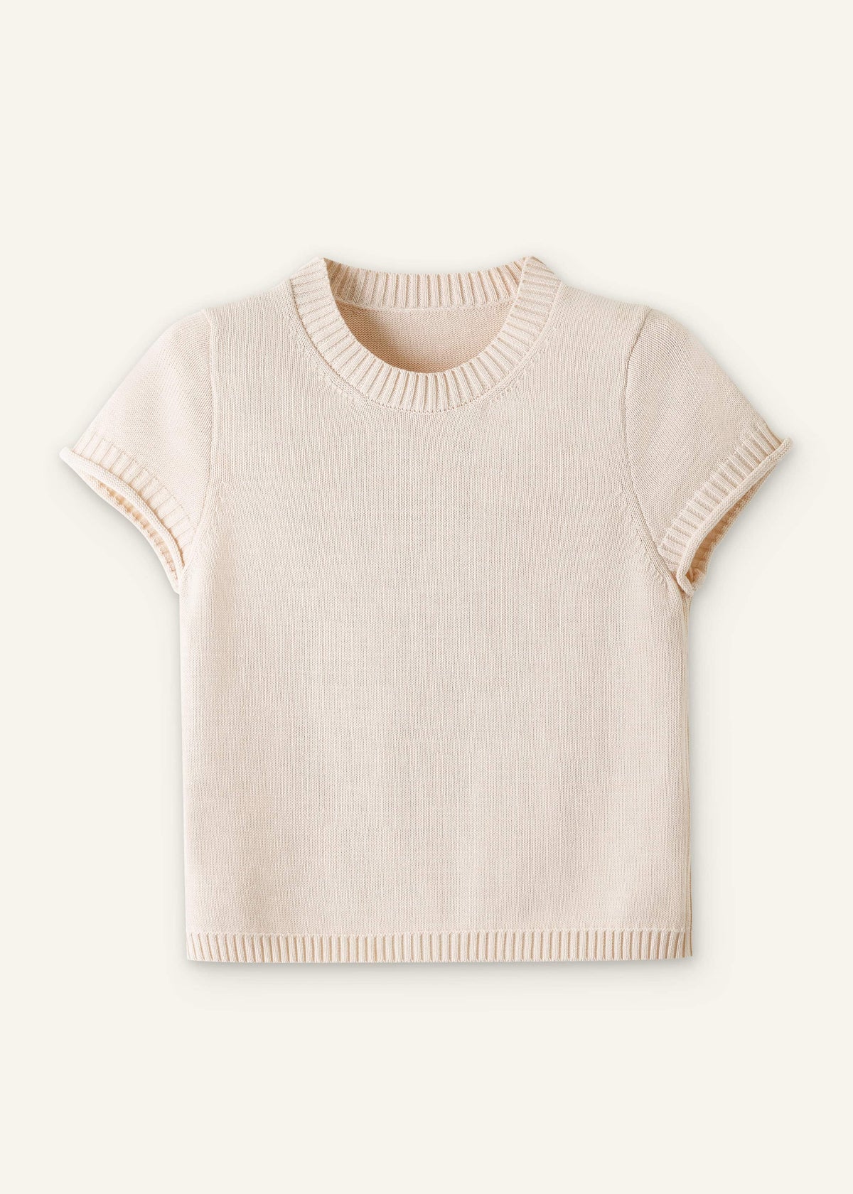 ME+EM Clothing Vanilla Shrunken Straight Knit Baby Tee