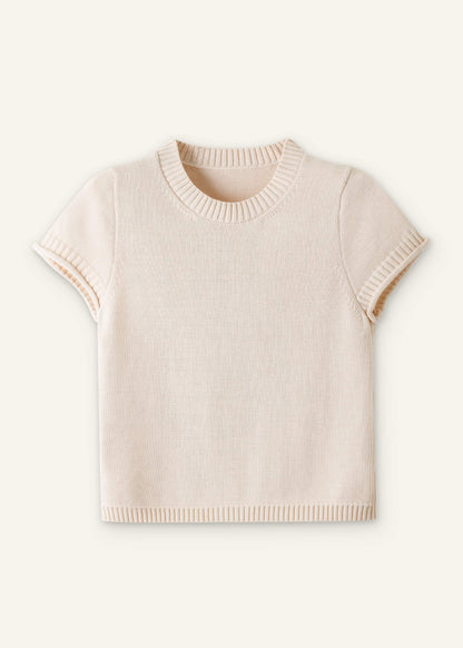 ME+EM Clothing Vanilla Shrunken Straight Knit Baby Tee