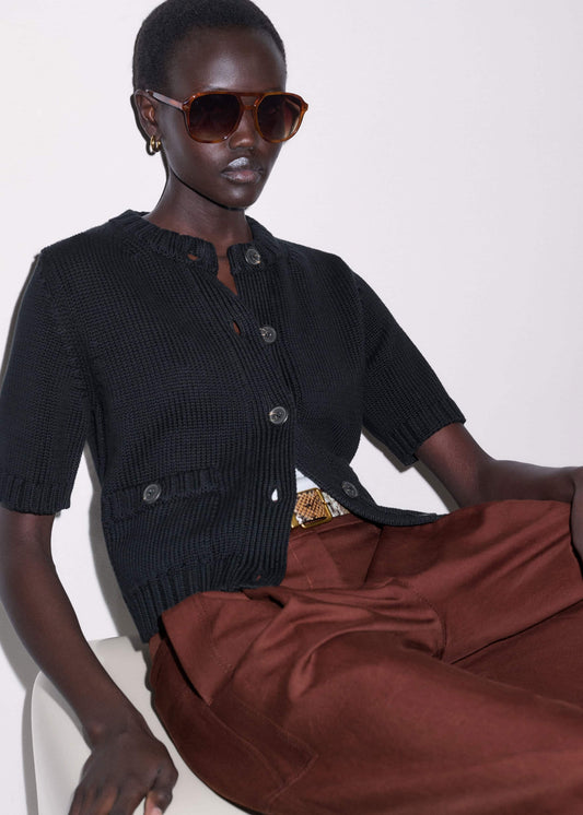 ME+EM Clothing Black Straight Knit Cardigan