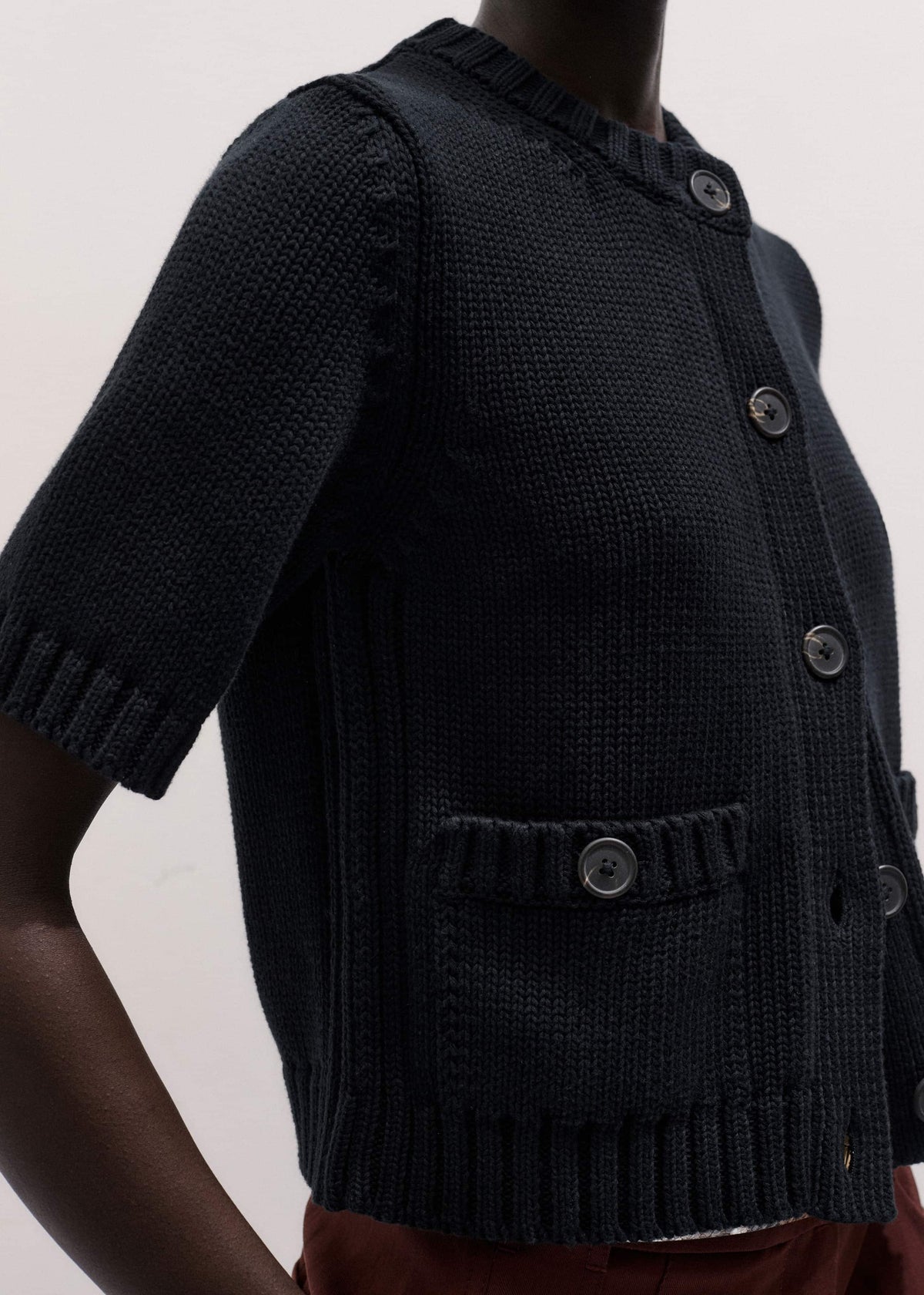 ME+EM Clothing Black Straight Knit Cardigan