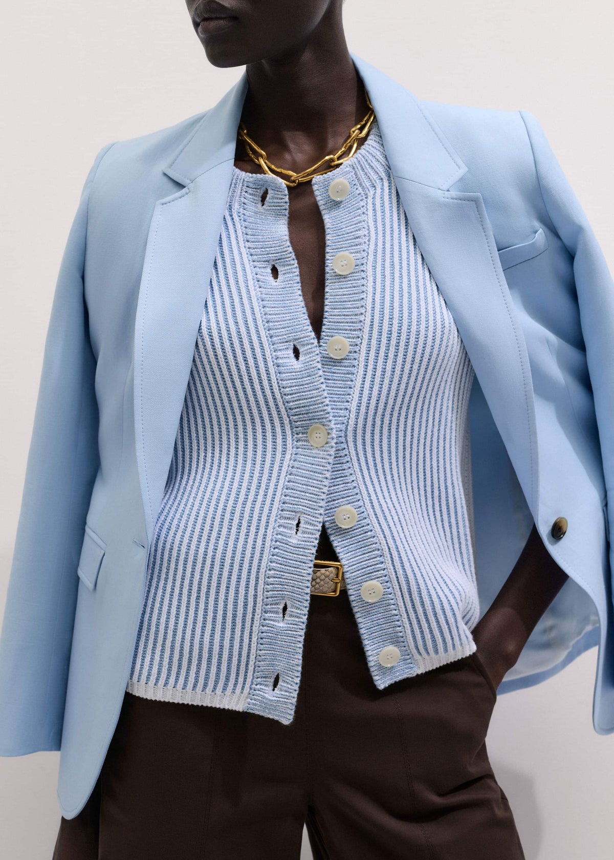 ME+EM Clothing Blue Soft Touch Cardigan