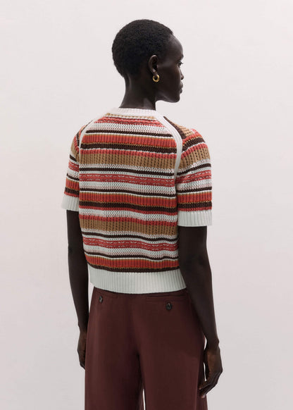 ME+EM Clothing Cinnamon Brown Double Zip Knit Tee