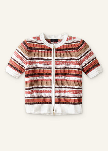 ME+EM Clothing Cinnamon Brown Double Zip Knit Tee