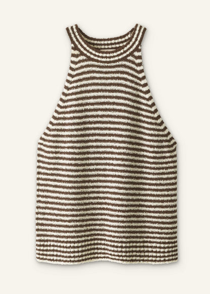 ME+EM Clothing Brown Stripe Halterneck Tank