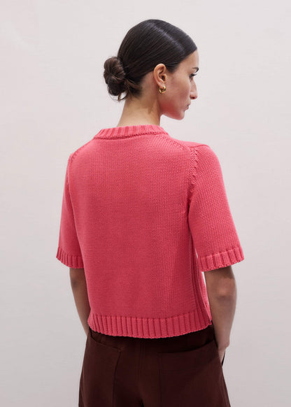 ME+EM Clothing Pink Straight Knit Cardigan