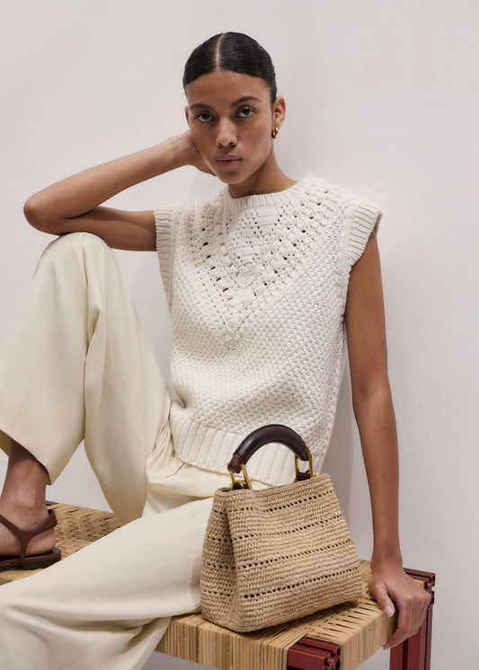 ME+EM Clothing Cream Relaxed Knit Vest