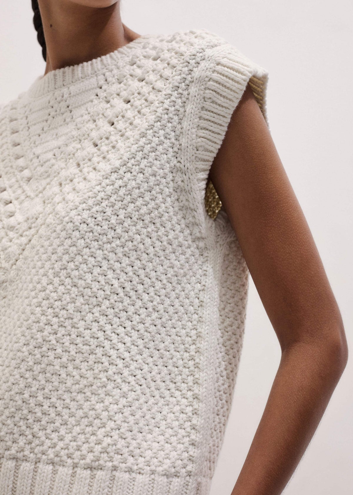 ME+EM Clothing Cream Relaxed Knit Vest