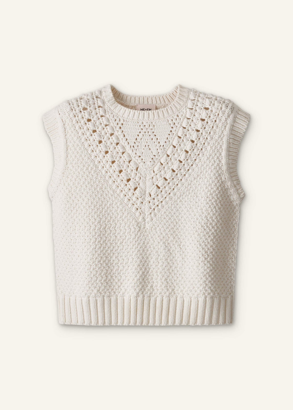 ME+EM Clothing Cream Relaxed Knit Vest