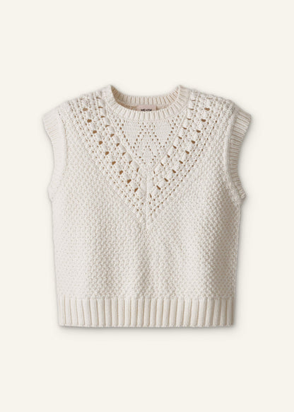 ME+EM Clothing Cream Relaxed Knit Vest