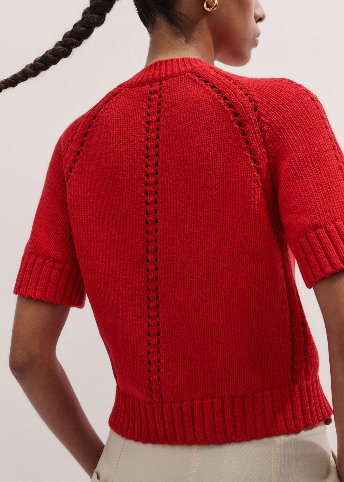 ME+EM Clothing Red Short Sleeve Cardigan