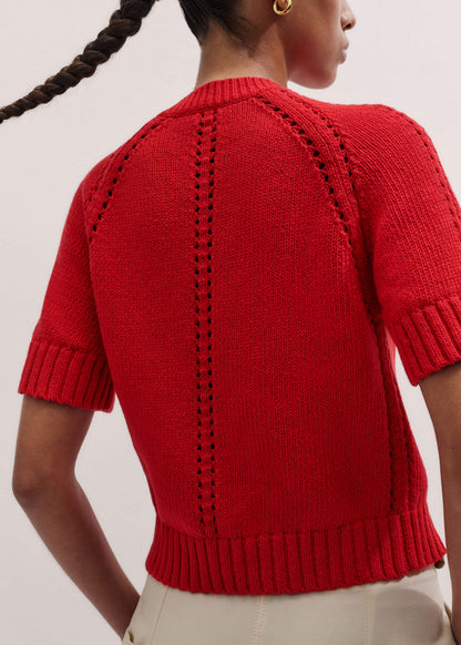 ME+EM Clothing Red Short Sleeve Cardigan