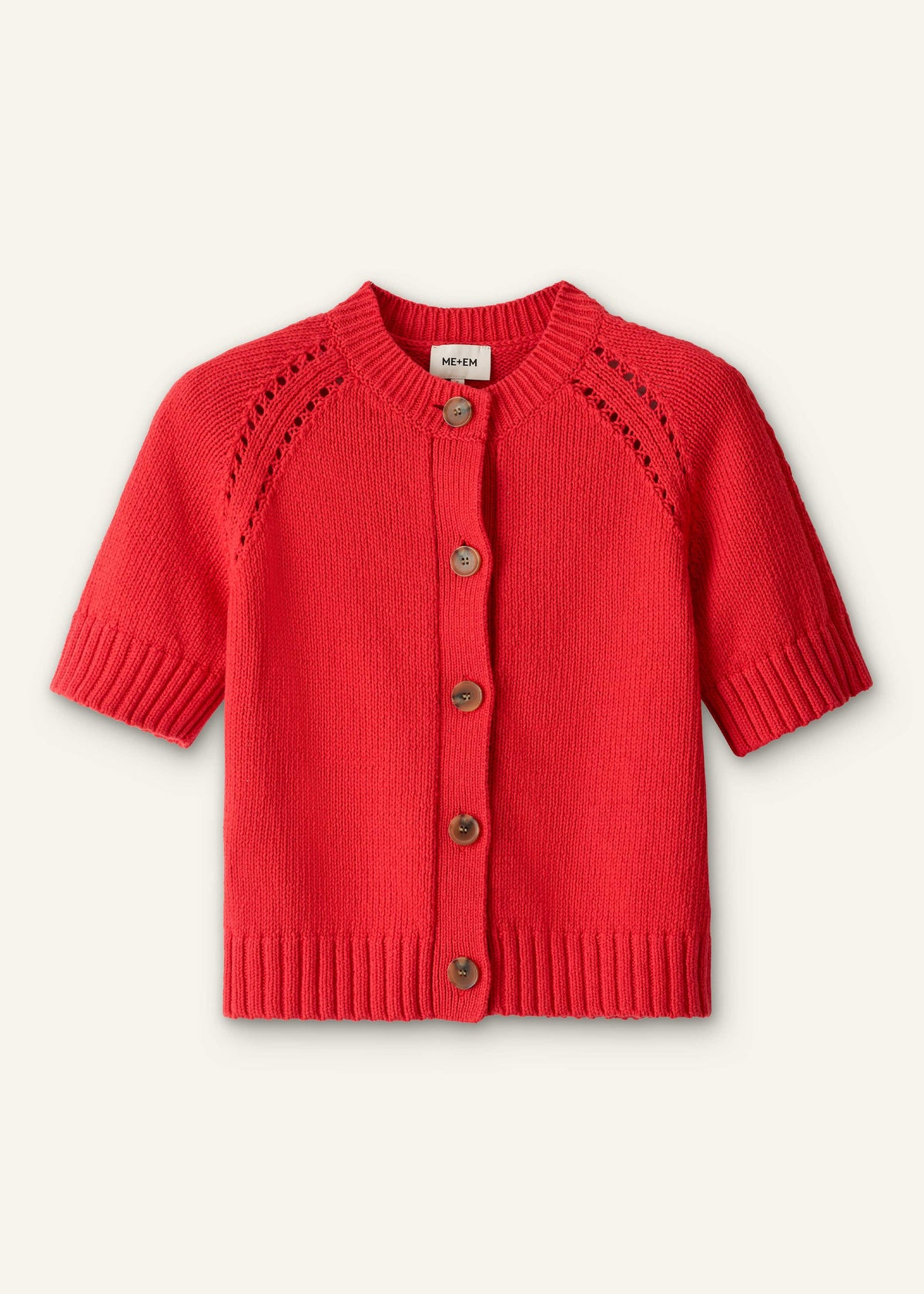 ME+EM Clothing Red Short Sleeve Cardigan