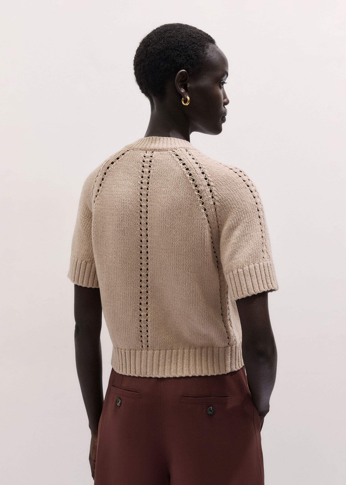 ME+EM Clothing Stone Short Sleeve Cardigan