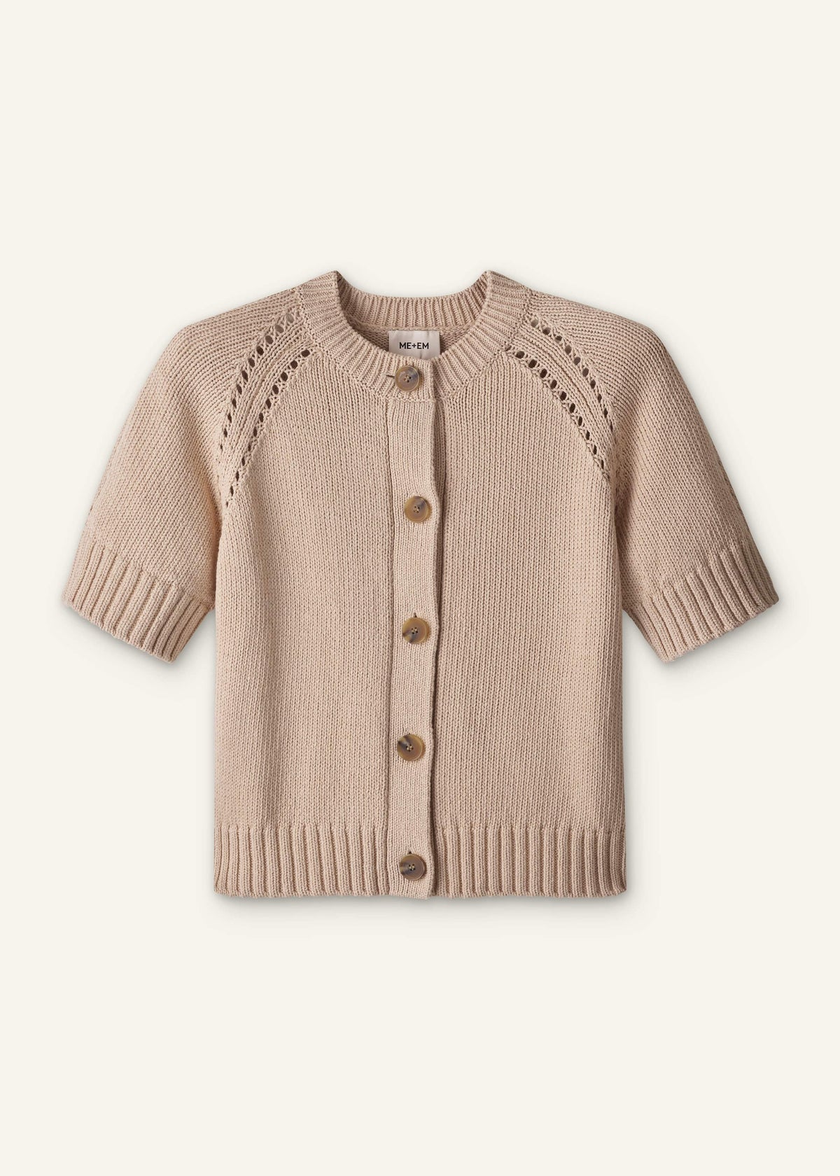 ME+EM Clothing Stone Short Sleeve Cardigan