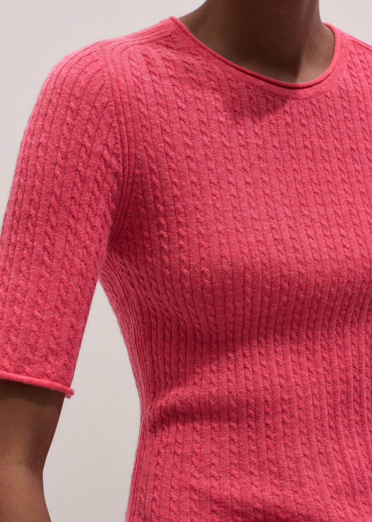 ME+EM Clothing Pink Lofty Cable Slim Tee