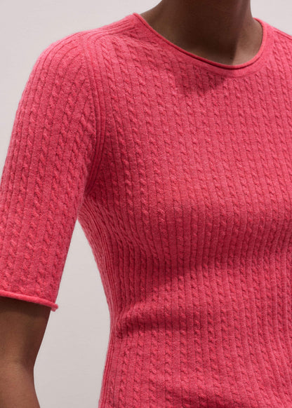 ME+EM Clothing Pink Lofty Cable Slim Tee