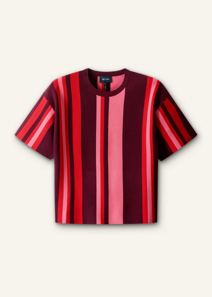 ME+EM Clothing Pink Milano Stripe Relaxed Knit Tee