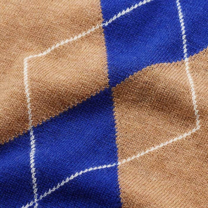 ME+EM Clothing Brown Fine Argyle Slim Tee