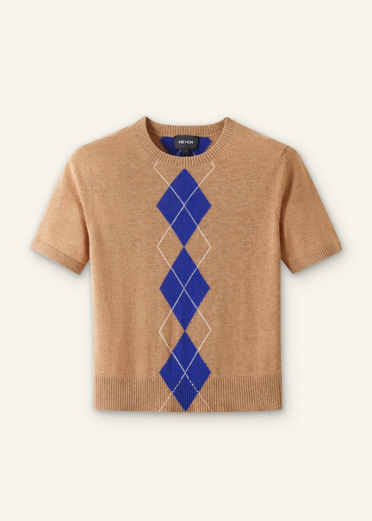ME+EM Clothing Brown Fine Argyle Slim Tee