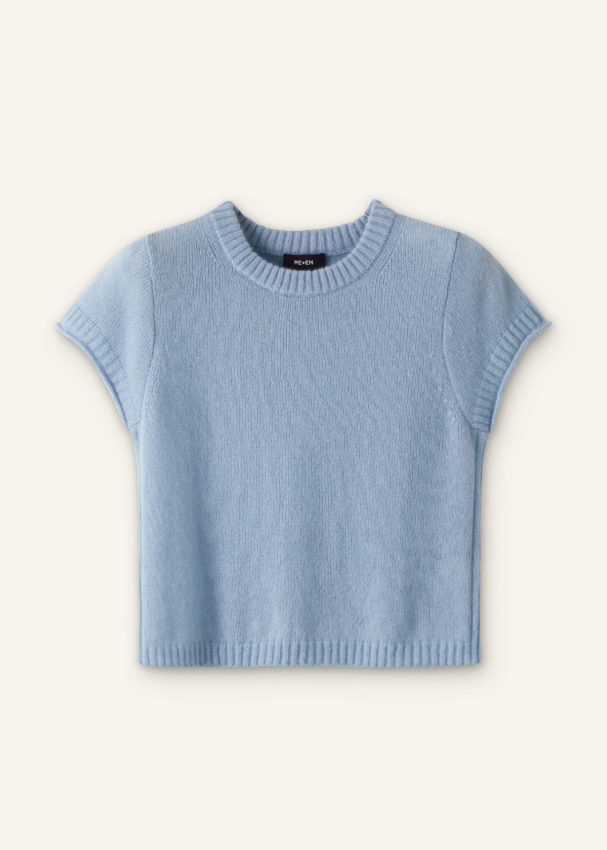 ME+EM Clothing Blue Merino Cashmere Silk Straight Baby Tee