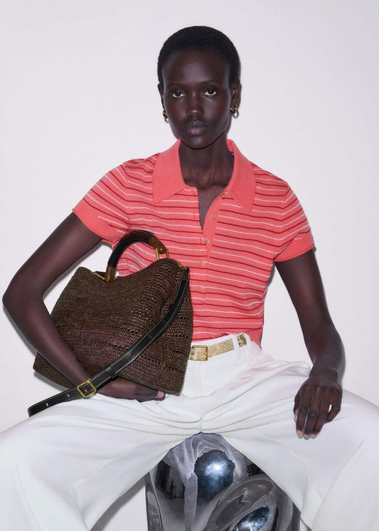 ME+EM Clothing Pink Textured Stripe Straight Sporty Smart Polo Tee