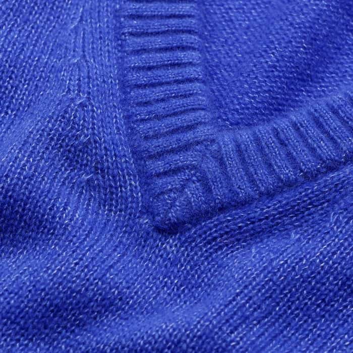 ME+EM Clothing Blue Merino Cashmere Silk V-Neck Baby Tee