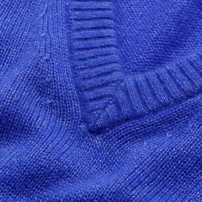 ME+EM Clothing Blue Merino Cashmere Silk V-Neck Baby Tee