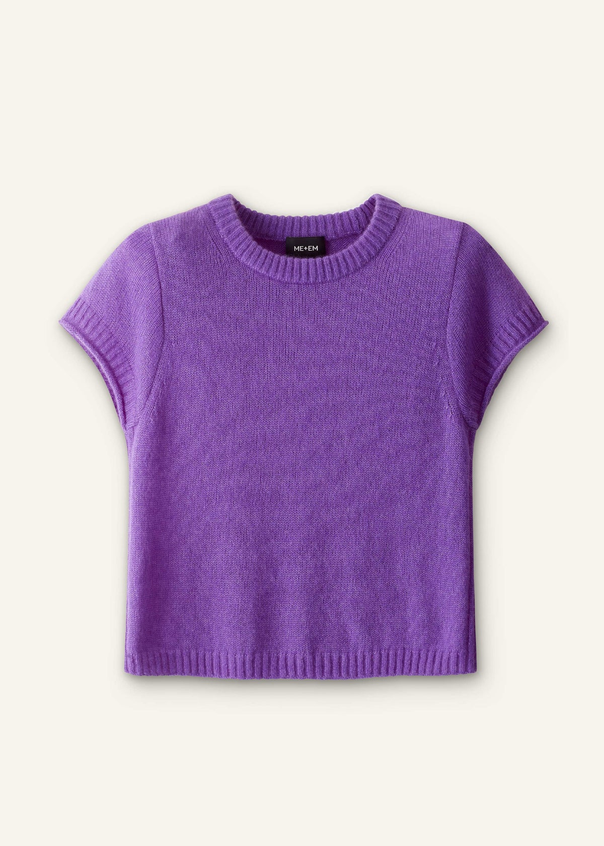 ME+EM Clothing Purple Merino Cashmere Silk Straight Baby Tee