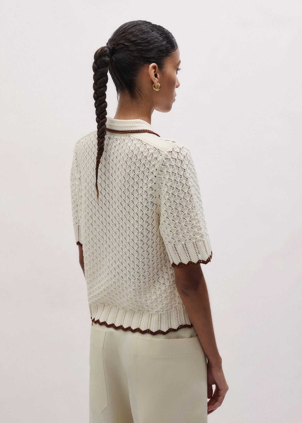 ME+EM Clothing Cream Straight Knit Tee
