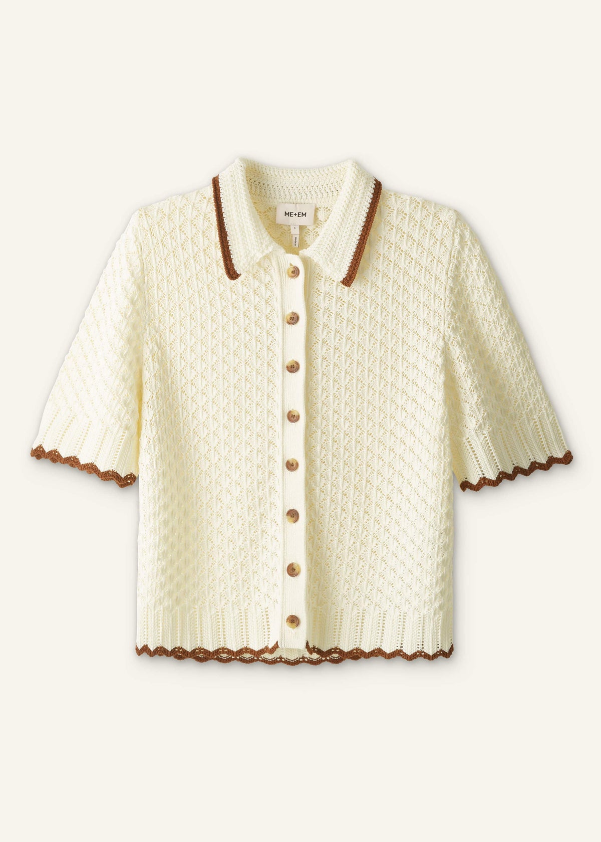 ME+EM Clothing Cream Straight Knit Tee