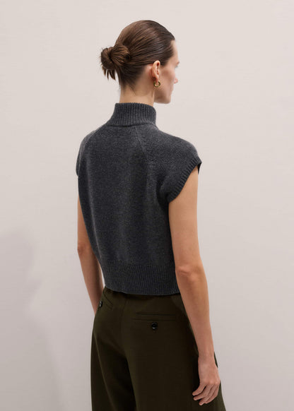 ME+EM Clothing Grey High Neck Relaxed Vest
