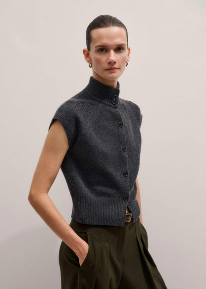 ME+EM Clothing Grey High Neck Relaxed Vest