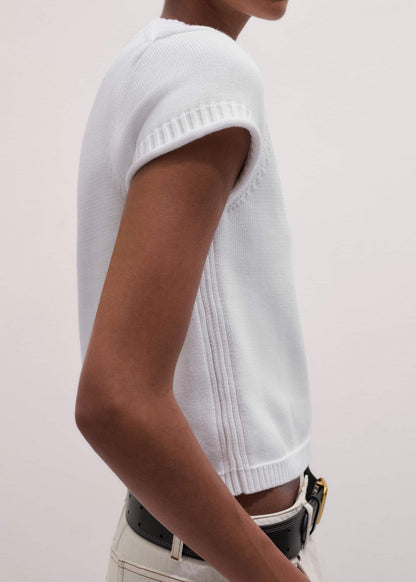 ME+EM Clothing White Shrunken Straight Knit Baby Tee