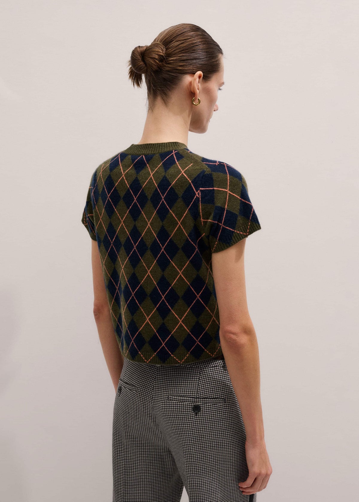 ME+EM Clothing Olive Green Cashmere Argyle Knit Baby Tee