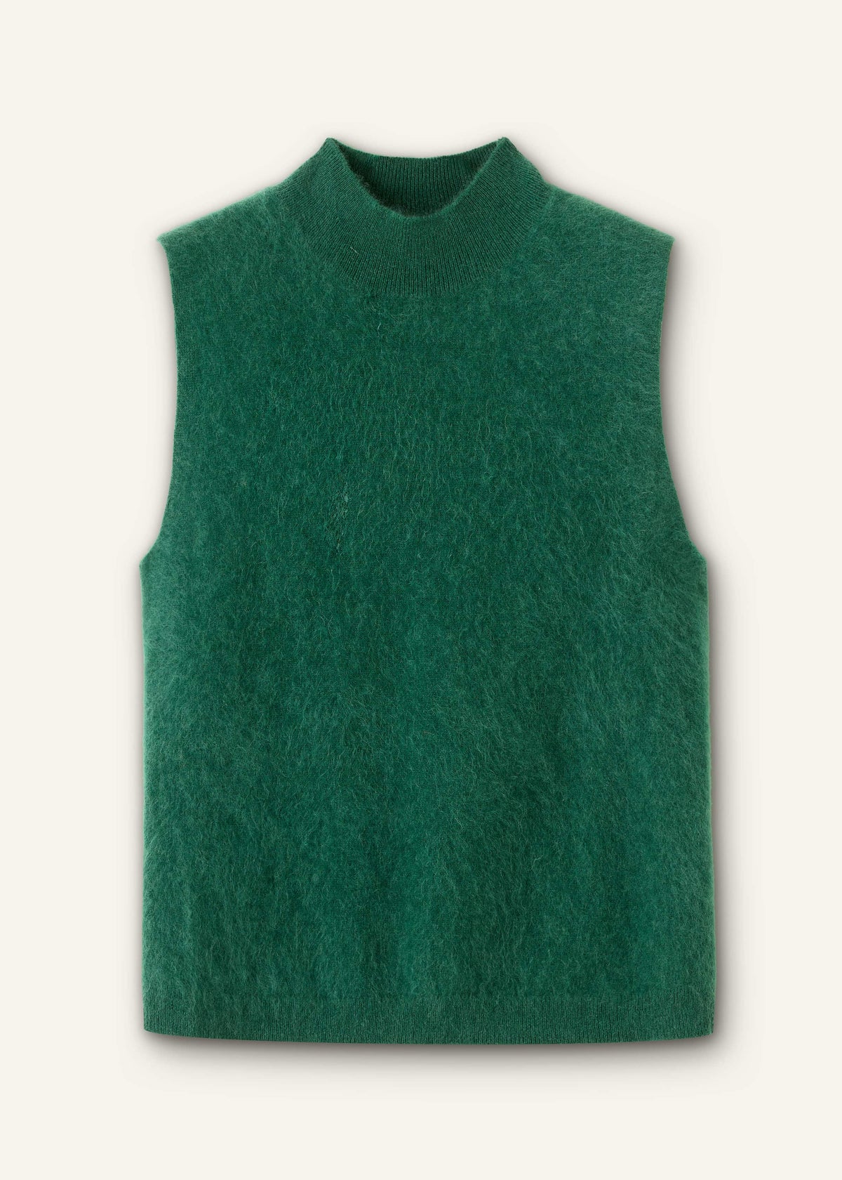 ME+EM Clothing Green Brushed Cashmere High Neck Slim Sweater Vest