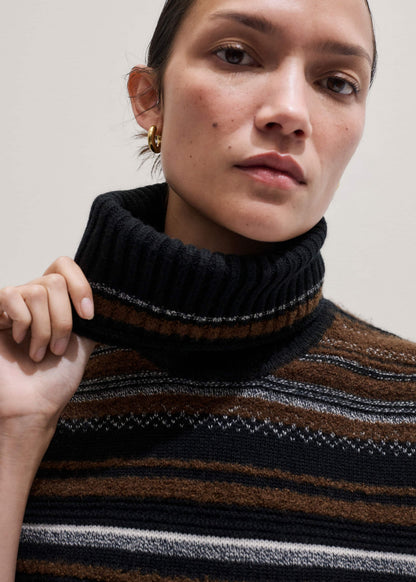 ME+EM Clothing Black Textured Stitch Straight Sweater Vest + Snood