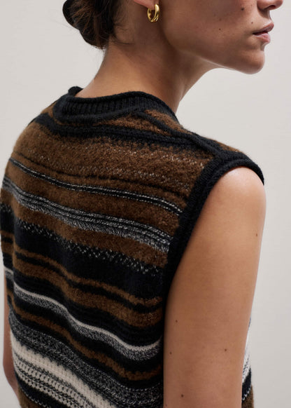 ME+EM Clothing Black Textured Stitch Straight Sweater Vest + Snood
