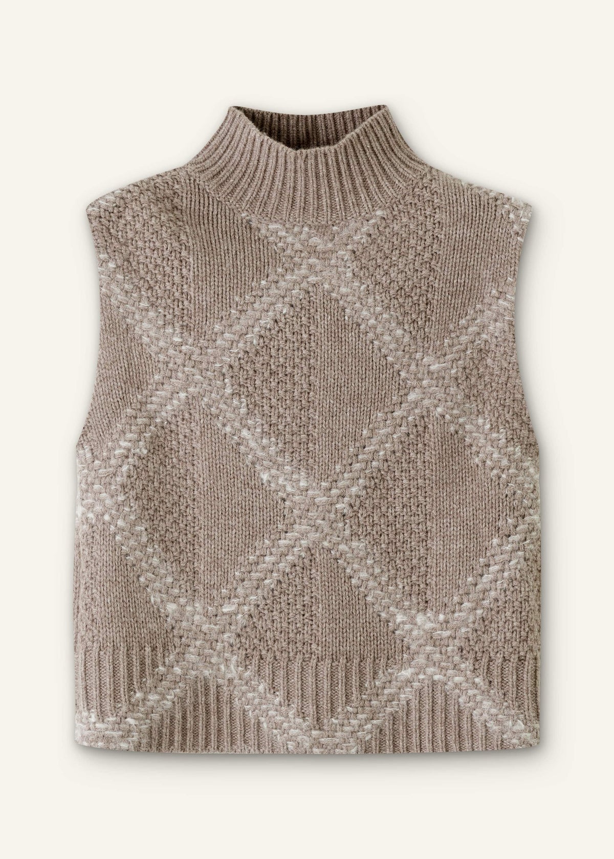 ME+EM Clothing Brown Merino Statement Textured Argyle Sweater Vest