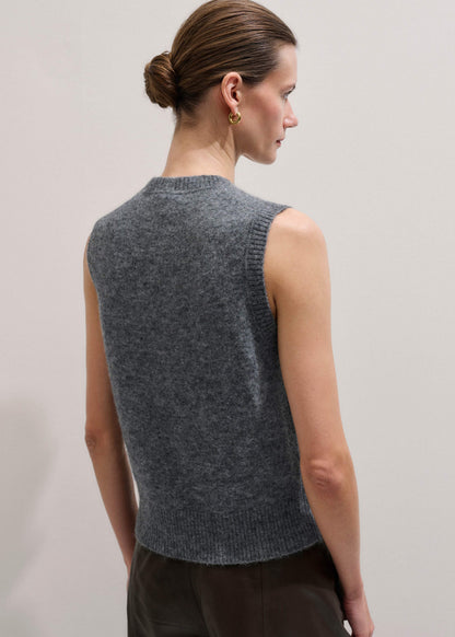 ME+EM Clothing Grey Henley Straight Knit Vest