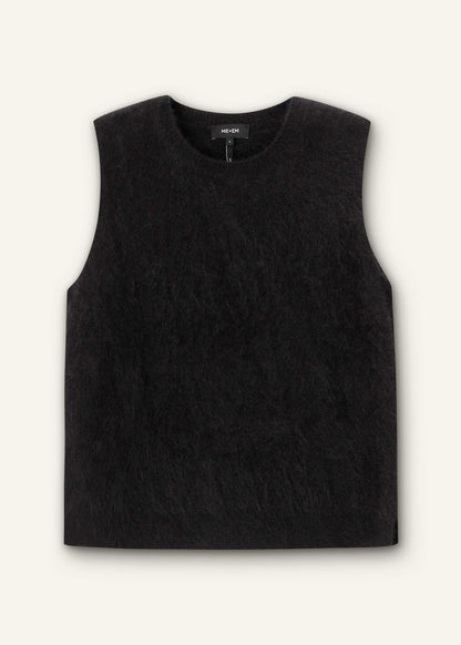 ME+EM Clothing Black Brushed Cashmere Straight Sweater Vest