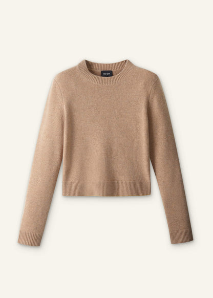 ME+EM Clothing Camel Brown Cashmere Relaxed Crop Sweater