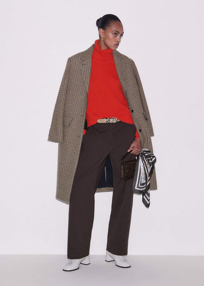 ME+EM Clothing Red Cashmere Curved Hem Raglan Sweater + Snood