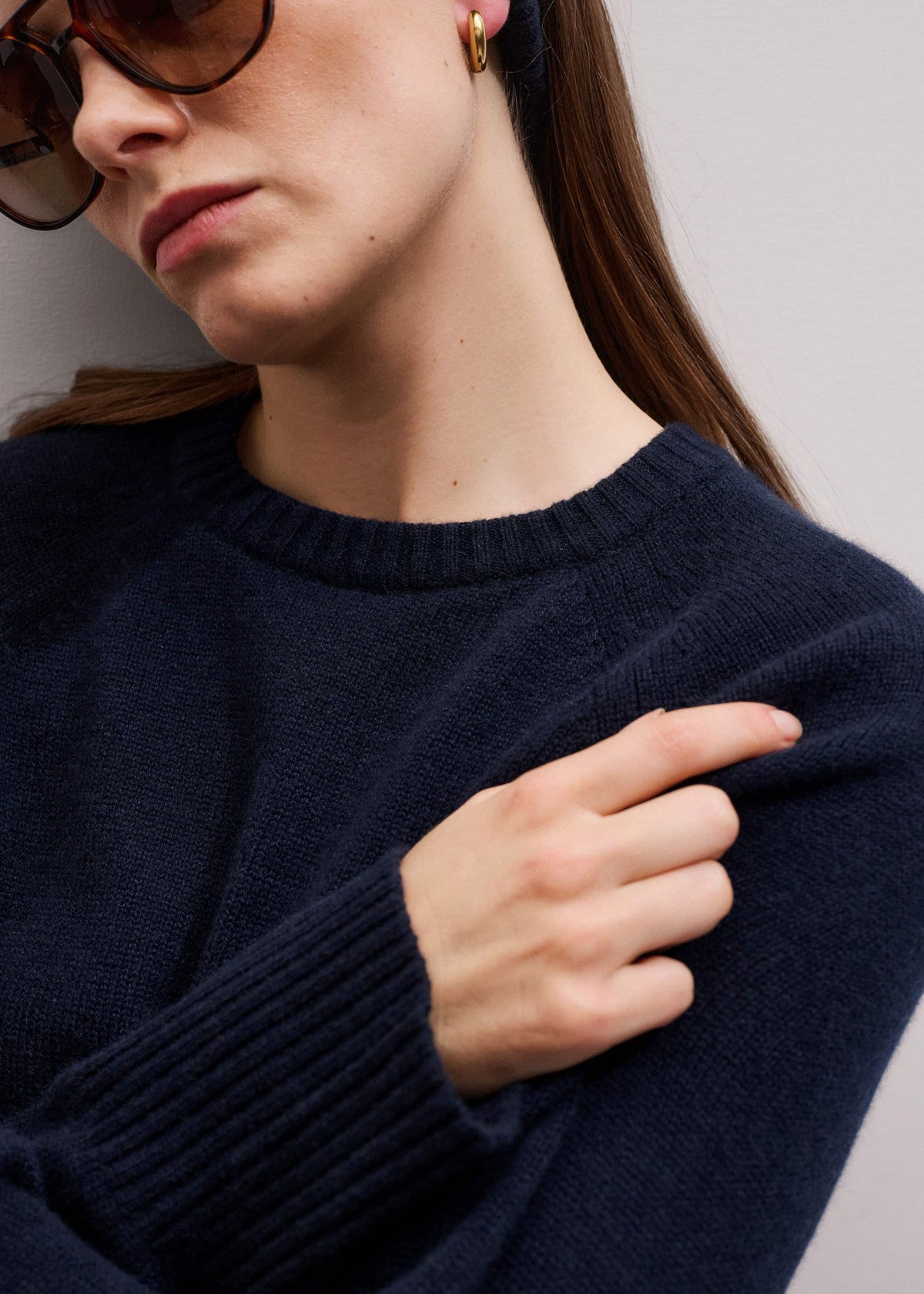 ME+EM Clothing Navy Raglan Sweater + Snood