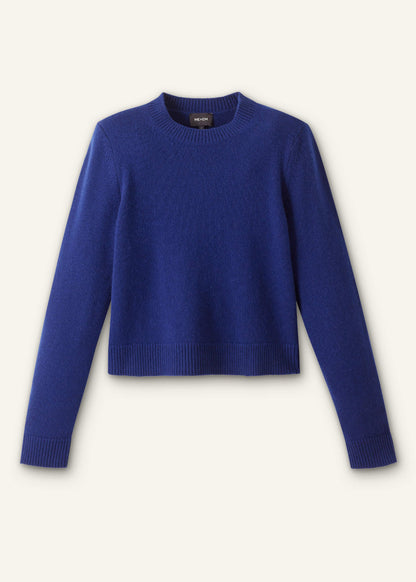 ME+EM Clothing Blue Cashmere Relaxed Crop Sweater