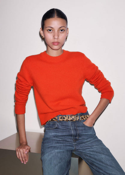 ME+EM Clothing Orange Cashmere Relaxed Crop Sweater