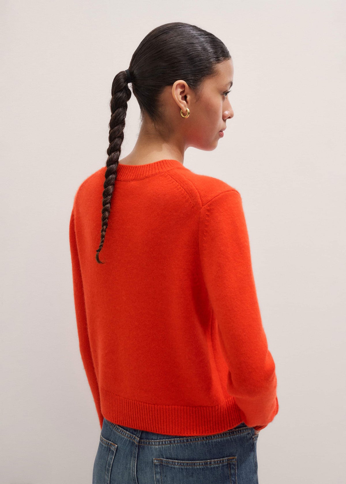 ME+EM Clothing Orange Cashmere Relaxed Crop Sweater