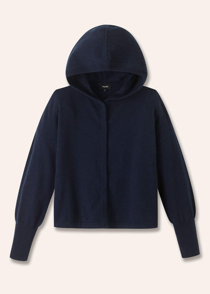 ME+EM Clothing Dark Navy Cashmere Drop Shoulder Box Crop Hoodie