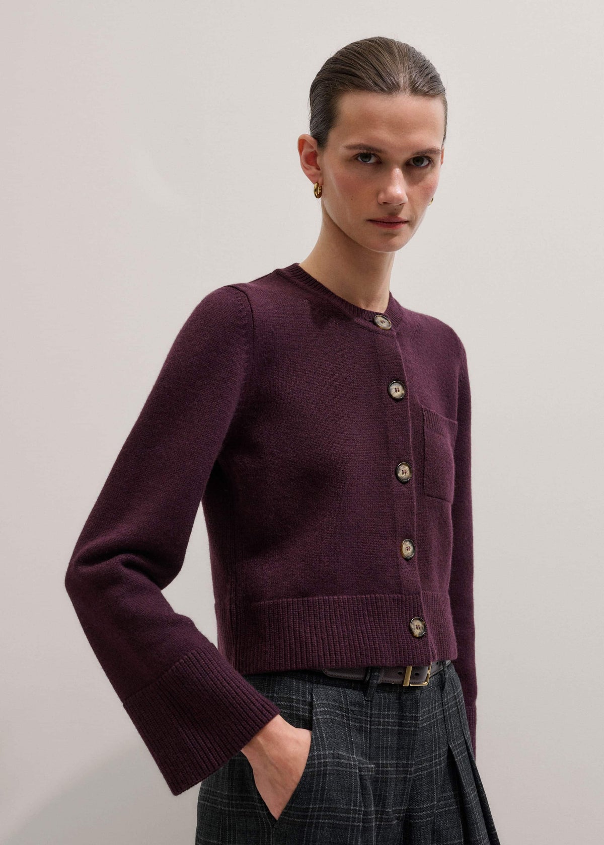 ME+EM Clothing Red Button-Through Straight Cardigan