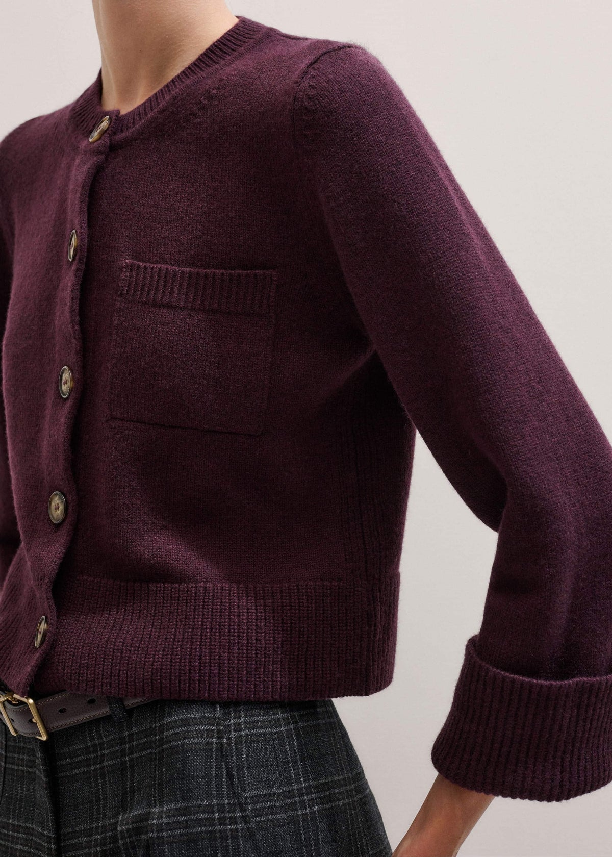 ME+EM Clothing Red Button-Through Straight Cardigan