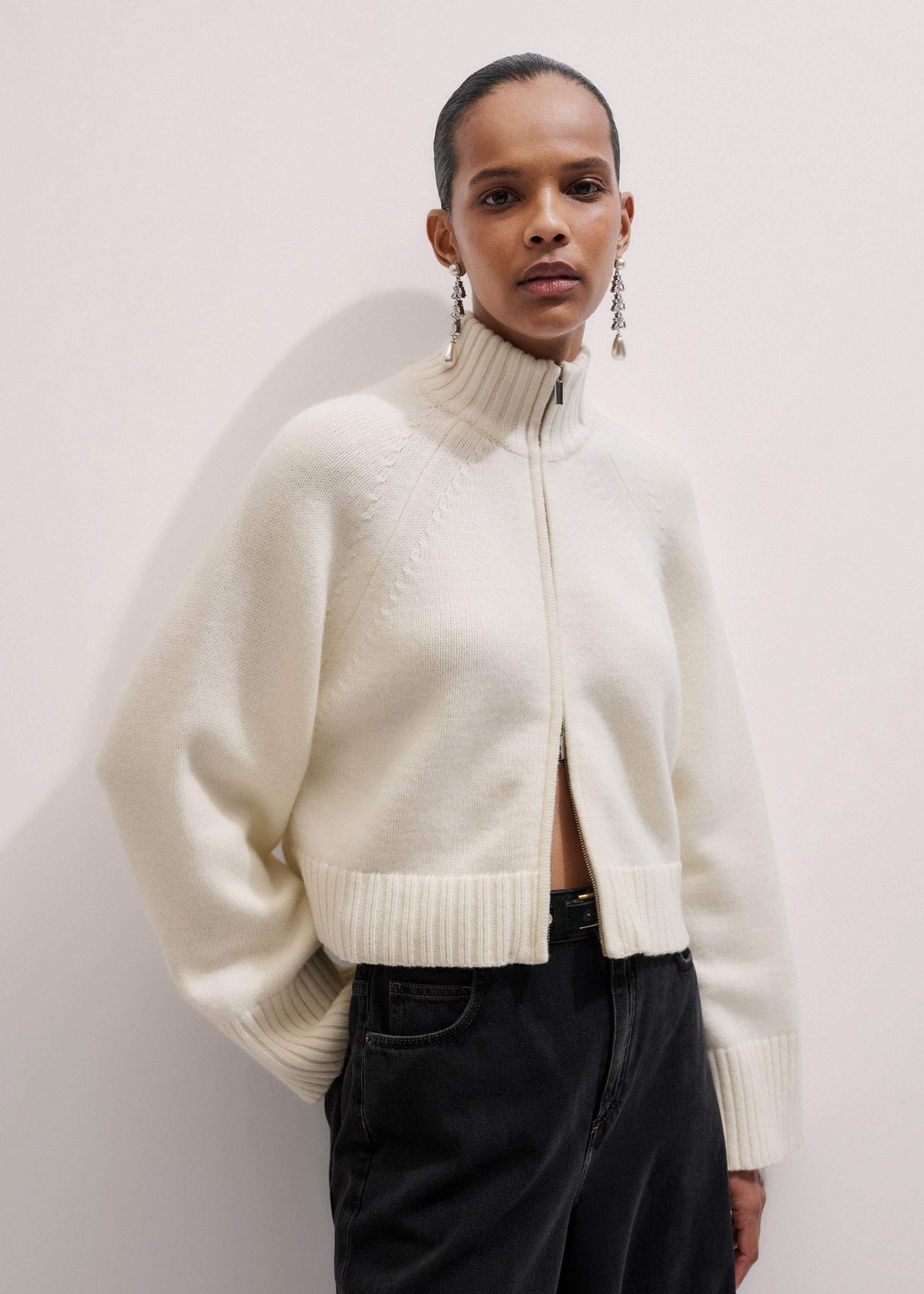 ME+EM Clothing Cream Two-Way Zip Jacket